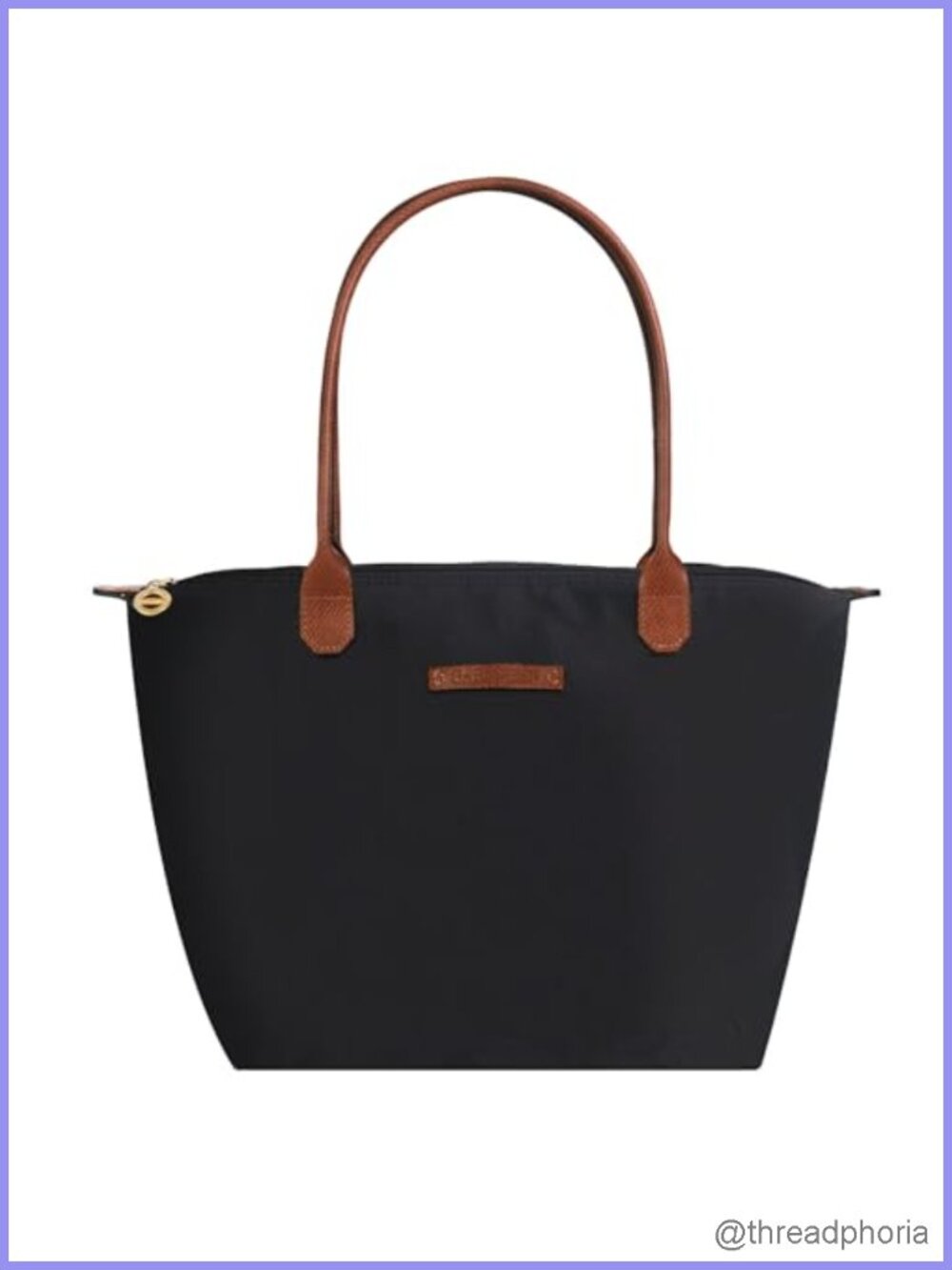 Waterproof Nylon Tote Bag Lightweight Zipper Shoulder Handbag